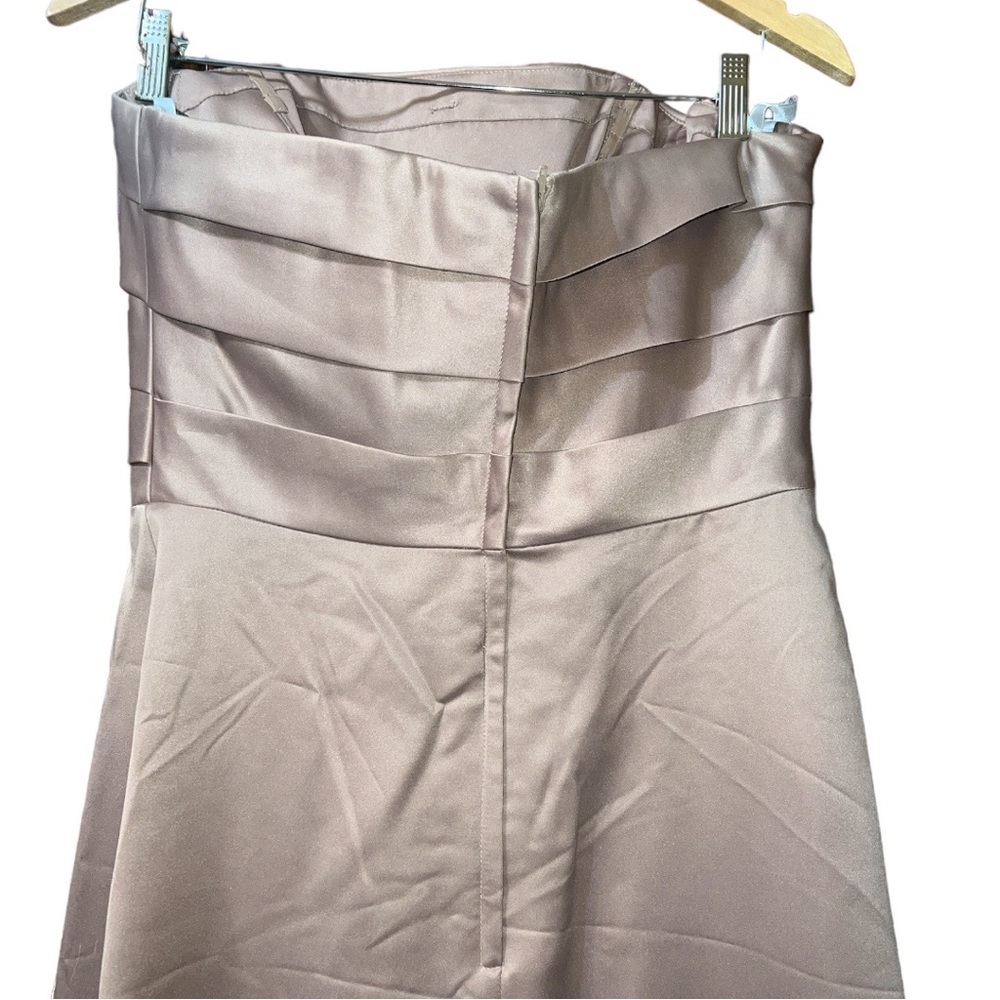 NWT Bride’s Magazine JORDAN Suede ( tan) Strapless Dress SZ 10 - Picture 4 of 6
